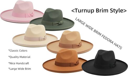 قبعة فيدورا كبيرة ذات حافة واسعة للنساء والرجال من اللباد من برو سيليا in Kuwait