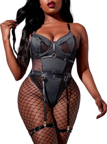 مجموعة الملابس الداخلية النسائية من SIREEY مع حزام رباط 3 قطع من ملابس داخلية غريبة من تيدي سناب بين الرجلين in Kuwait