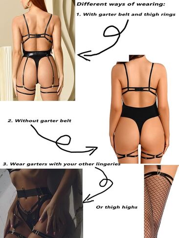 مجموعة الملابس الداخلية النسائية من SIREEY مع حزام رباط 3 قطع من ملابس داخلية غريبة من تيدي سناب بين الرجلين in Kuwait