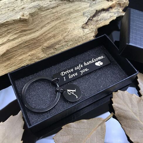 OUMILAN Drive Safe Keychain 26 Letters Keychain Gifts for Boyfriend Couple Husband Dad Birthday Valentines Day Gifts in Kuwait