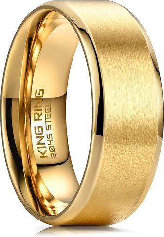King Ring 4/6/8mm Basic Rings – Super Polished Matt Finish Mens Rings, Wedding Bands for Men & Women – Designed in USA in Kuwait
