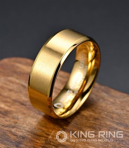 King Ring 4/6/8mm Basic Rings – Super Polished Matt Finish Mens Rings, Wedding Bands for Men & Women – Designed in USA in Kuwait
