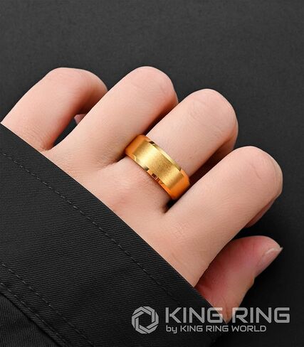King Ring 4/6/8mm Basic Rings – Super Polished Matt Finish Mens Rings, Wedding Bands for Men & Women – Designed in USA in Kuwait