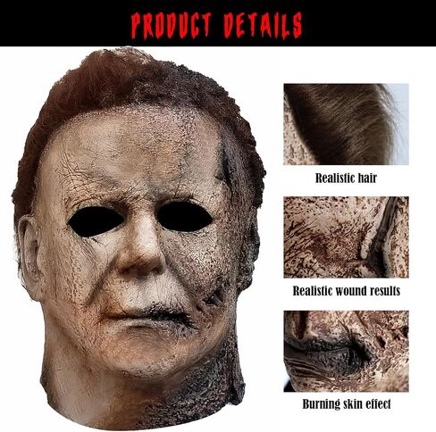 Gadryh Michael Myers Mask Horror Cosplay Mask Adults Scary Head Masks for Cosplay Party in Kuwait