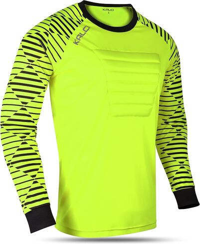 Kalci Soccer Goalie Shirt, Padded Goalkeeper Jersey, Youth/Adult & Kids Sizes, Long Sleeve Football Padded Shirt Mens in Kuwait