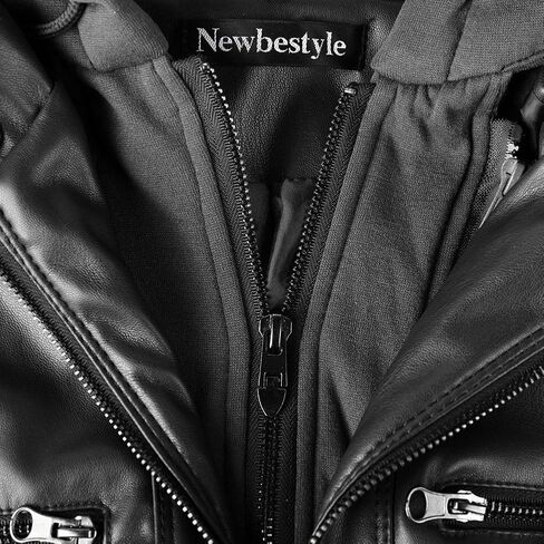Newbestyle Faux Leather Jacket for Women Casual Moto Biker Jacket Quilted Full-Zip Coat in Saudi Arabia