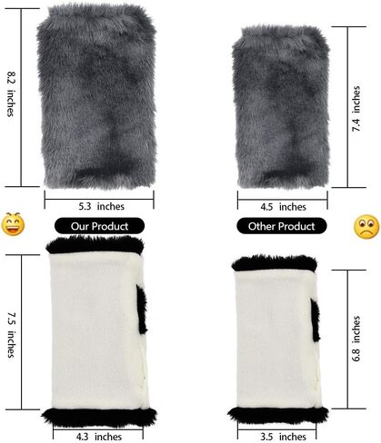 قفازات من الفرو بدون أصابع من LL-Partner - قفازات ناعمة من الفرو للنساء والفتيات in Kuwait