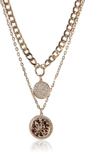GUESS Gold-Tone Double Layer Coin Pendant Chain Necklace Set in Saudi Arabia