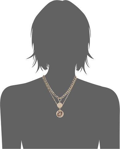 GUESS Gold-Tone Double Layer Coin Pendant Chain Necklace Set in Saudi Arabia