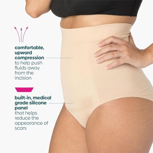 ملابس داخلية Upspring C-Panty C-Section الملابس الداخلية مع لوحة سيليكون للعناية بالشقوق، عالية الخصر، 2-Pack in Kuwait