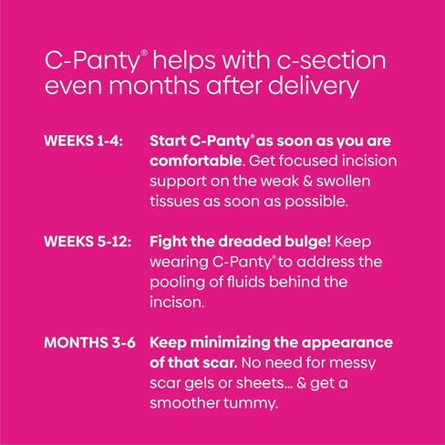 ملابس داخلية Upspring C-Panty C-Section الملابس الداخلية مع لوحة سيليكون للعناية بالشقوق، عالية الخصر، 2-Pack in Kuwait