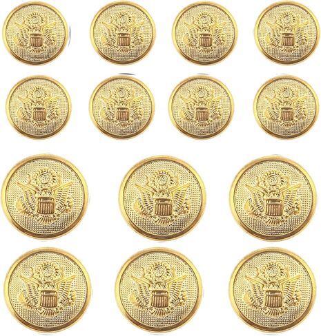 KENDANY 14 Pieces Metal Blazer Button Set - Eagle Badge - for Blazer, Suits, Sport Coat, Uniform, Jacket(Gold 14 Piece) in Kuwait