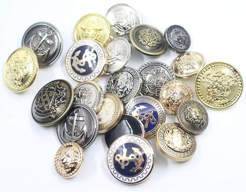 KENDANY 14 Pieces Metal Blazer Button Set - Eagle Badge - for Blazer, Suits, Sport Coat, Uniform, Jacket(Gold 14 Piece) in Kuwait