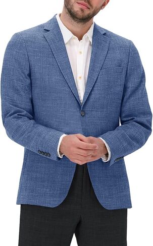 Men Causal Suit Two Button Blazer Jacket Dress Suit for Dinner,Prom,Party Blue in Kuwait