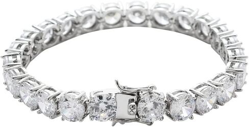 سوار تنس لامع 14 قيراط من SUTTONRAL يتميز بألماس مويسانيتي مستدير بالكامل مقاس 8 مم in Kuwait