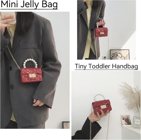 محفظة FONETTOS Mini Jelly، حقيبة صغيرة للفتيات للأطفال، محفظة صغيرة للأطفال مع سلسلة ذهبية in Saudi Arabia
