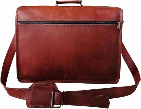 VINTAGE COUTURE 18 Inch Genuine Business Leather Laptop Messenger Bag (16 Inch Brown) in Kuwait