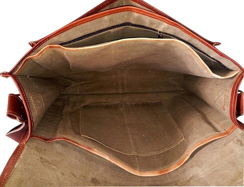VINTAGE COUTURE 18 Inch Genuine Business Leather Laptop Messenger Bag (16 Inch Brown) in Kuwait