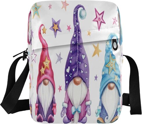 شنطة ماسنجر بتصميم اقزام سحرية مع نجوم للرجال والنساء، شنط كتف صغيرة للسفر مع حزام قابل للتعديل، 6.6 × 2.5 × 9.4 انش، اقمام، 6.6 × 2.5 × 9.4 انش in Kuwait