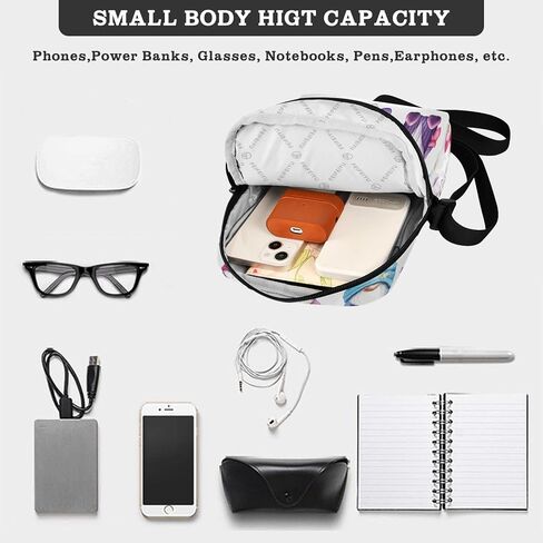 شنطة ماسنجر بتصميم اقزام سحرية مع نجوم للرجال والنساء، شنط كتف صغيرة للسفر مع حزام قابل للتعديل، 6.6 × 2.5 × 9.4 انش، اقمام، 6.6 × 2.5 × 9.4 انش in Kuwait