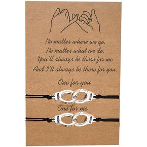 RINHOO 2PC/Set Stainless Steel 8 Infinity Couple Bracelet Braided Leather Rope Bangle Wrist Adjustable Chain Fit 7-9 Inch for Lover Friendship