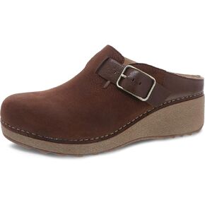 Dansko Womens CAIA Nubuck Mule - Comfort Shoes, Arch Support, Wedge
