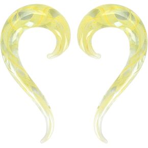 Longbeauty 2 قطعة الأذن الزجاجية المقابس اليدوية شماعات الأذن مقاييس دوامة الحلزون الأذن نقالات ثقب المجوهرات 8 جرام-00 جرام in Kuwait