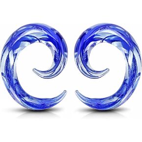 Longbeauty 2 قطعة الأذن الزجاجية المقابس اليدوية شماعات الأذن مقاييس دوامة الحلزون الأذن نقالات ثقب المجوهرات 8 جرام-00 جرام in Kuwait