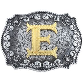 HUABOLA CALYN Belt Buckle Men, Western Cowboy Rodeo Small Alphabet Letter ABCDMRJ to Z Initial Belt Buckles for Women