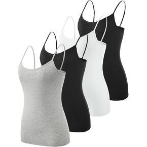 Vislivin Women's Basic Solid Camisole Adjustable Spaghetti Strap Tank Top