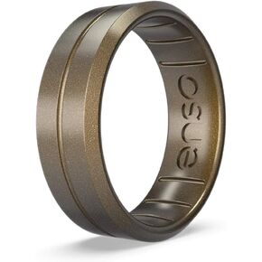 خاتم Enso Rings الكلاسيكي من السيليكون - حزام خطوبة زفاف متعدد الألوان للجنسين قابل للتكديس - شريط رفيع بسيط - 7.24 مم، سمك 1.9 مم