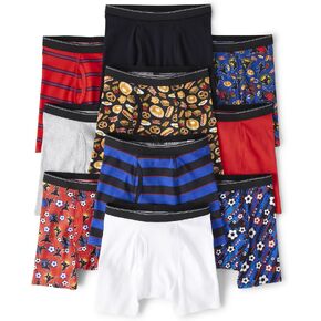 The Children's Place Boys' Cotton Boxer Briefs Underwear Variety 10-Pack