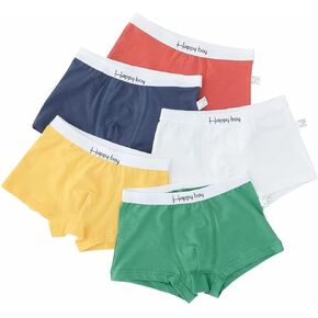 SYDMXWZ Boys Boxer Briefs Kids Underwear Soft Toddler Underpants Solidcolor Cotton Boyshorts (Pack of 5) in Saudi Arabia