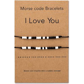 BMMYE 2pcs Morse Code Bracelets Couple Bracelets Handmade Boyfriend Girlfriend Jewelry Pulseras para Parejas in Saudi Arabia
