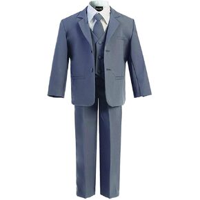 OLIVIA KOO Boy's Classic 2 Button Suit with Cloth Cover Buttons