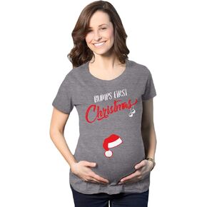 Funny Maternity Christmas Shirts for The Holidays Cute Tees to Celebrate Bumps First Christmas