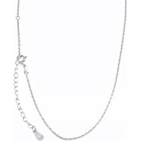 قلادة من الفضة الاسترليني 925 1 مم سلسلة كابل مشبك الربيع قابل للتعديل 15 بوصة - 18 بوصة in Kuwait