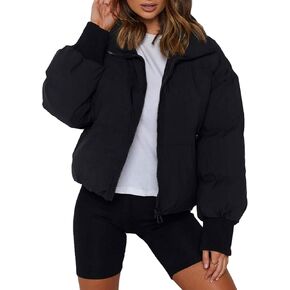 Bianstore Women's Quilted Puffer Jacket Warm Cotton Padded Bubble Coat Winter Outerwear in Kuwait
