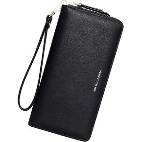 GEEAD Wallets for Women Large Capacity PU Leather Credit Card Holder Clutch Wristlet Wallet