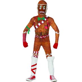 Spirit Halloween Fortnite Merry Marauder Costume | Officially Licensed | Video Game Cosplay | Gingerbread Man Outfit in Saudi Arabia