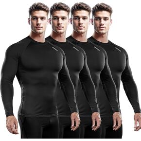 DRSKIN 4، 3 أو 1 حزمة قمصان ضغط رجالية بأكمام طويلة رياضية أساسية للتمرين والجري وصالة الألعاب الرياضية in Kuwait