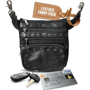 Leg Bag For Women - Leather Leg Purse Thigh Bag by Bayfield Bags - Waist Pack For Women - Our Motorcycle Leg Bag Makes A Great Leather Belt Pouch For Day Trips