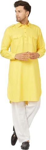 Men's Pathani Kurta Set Cotton Plus Size Eid Festive Kurta Salwar Party Dress Indian Traditional Kurta for Men in Saudi Arabia