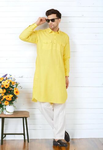 Men's Pathani Kurta Set Cotton Plus Size Eid Festive Kurta Salwar Party Dress Indian Traditional Kurta for Men in Saudi Arabia