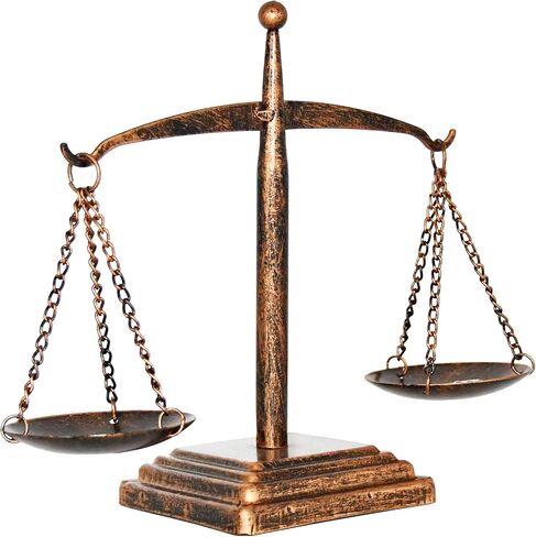 Owlgift Vintage Style Small Metal Libra Jewelry Towers، صينية عرض تخزين منظم مستحضرات التجميل، مقياس المحامي للعدالة، حامل شموع المزرعة - برونزية in Kuwait