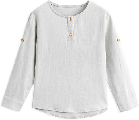 Curipeer Baby Boys Cotton Linen Shirt,Long Sleeve | Comfortable and Breathable,Daily and Holiday Casual Wear,for Baby and Little Boys in Saudi Arabia
