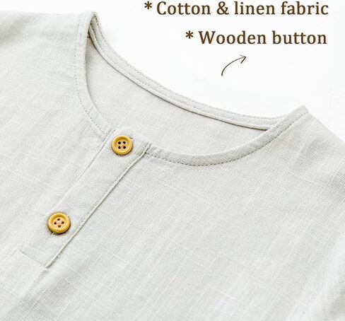 Curipeer Baby Boys Cotton Linen Shirt,Long Sleeve | Comfortable and Breathable,Daily and Holiday Casual Wear,for Baby and Little Boys in Saudi Arabia