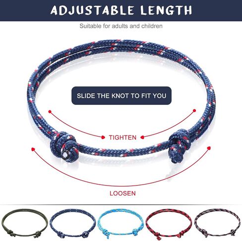 20 Pieces Nautical Braided Rope Bracelet Handmade Navy Rope Cord Bracelet Adjustable String Wave Bracelets for Men Boys Teens in Saudi Arabia