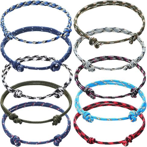 20 Pieces Nautical Braided Rope Bracelet Handmade Navy Rope Cord Bracelet Adjustable String Wave Bracelets for Men Boys Teens in Saudi Arabia