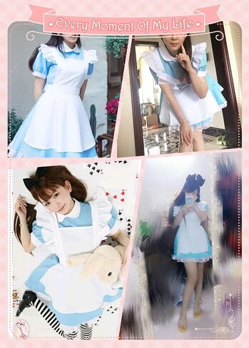 Deetto Alice in Wonderland Cosplay Anime Maid Costumes Lolita Women Girls Dress in Saudi Arabia